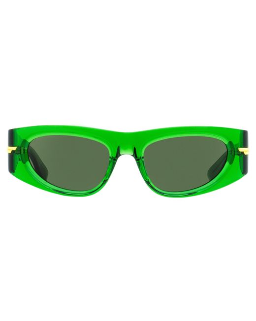 Bottega Veneta Green Cat Eye Sunglasses Bv1144S 004 51Mm 1112 Plastic (Acetate)