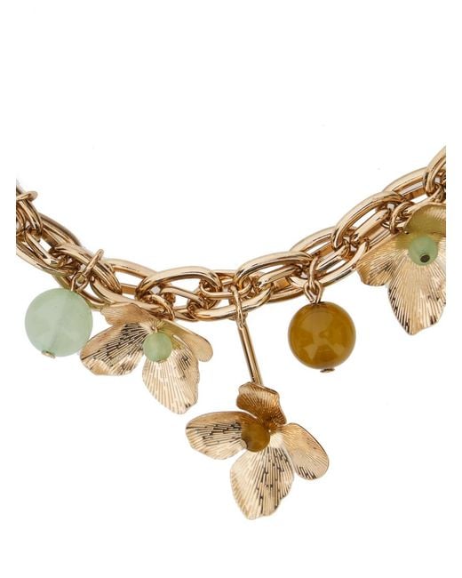 Twinset Metallic Necklace Flower + Stone