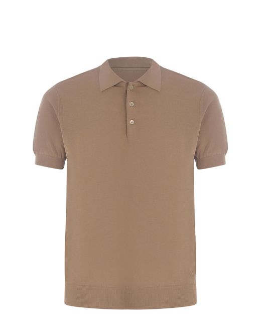 Manuel Ritz Brown Polo Shirt E Of Cotton Thread for men