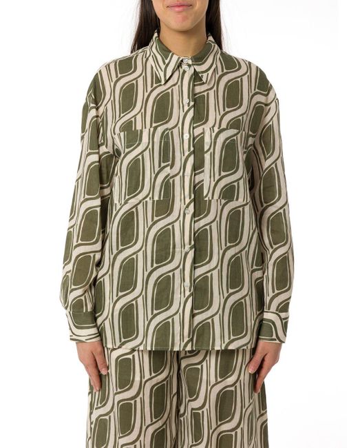 Liu Jo Blue Long Sleeved Printed Shirt
