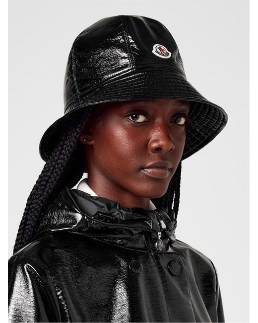 Moncler Black Logo Patch Bucket Hat