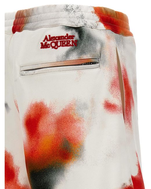 McQueen Red Cotton Bermuda Shorts for men