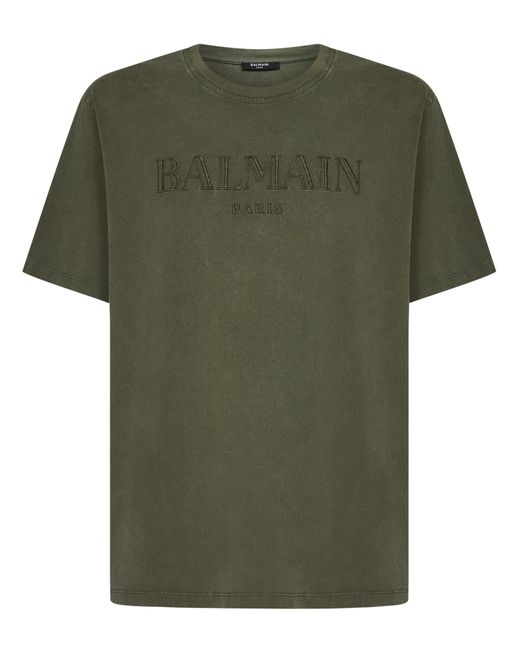 Balmain Green Paris T-Shirt for men