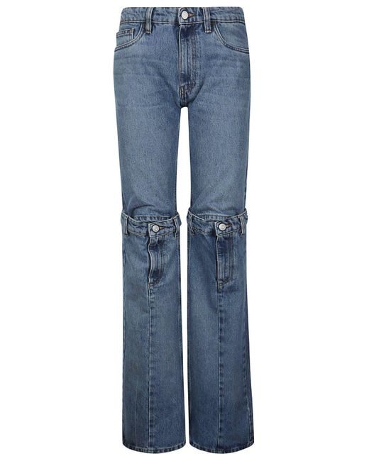 Coperni Blue Mid-rise Panelled Wide-leg Jeans
