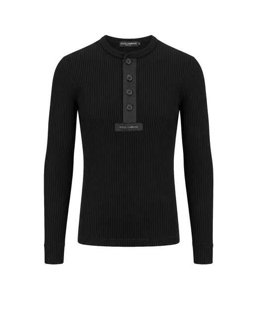 Dolce & Gabbana Black Sweaters Cotone for men
