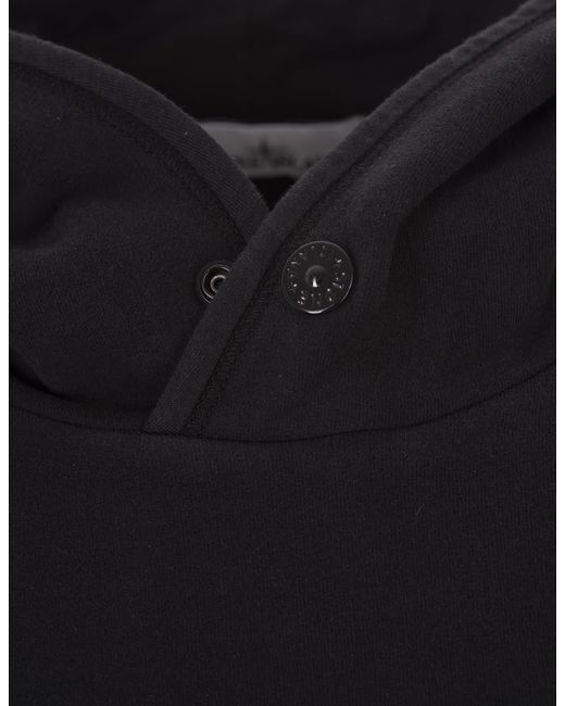 Stone Island Black Sweatshirt With Lined Hoodie for men