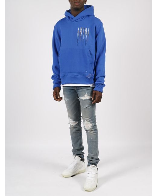 Amiri Embroidered Paint Drip Core Logo Hood in Blue for Men | Lyst