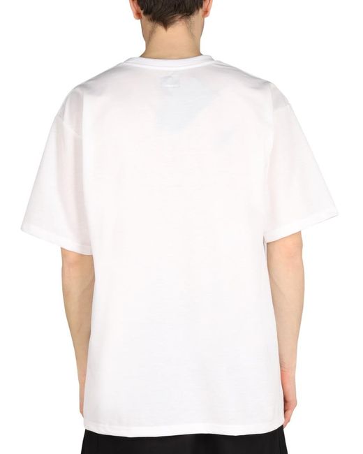 Needles White Embroidered Logo T-Shirt for men