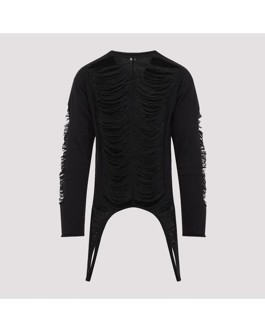 Rick Owens Black Edgy Elegance Wool Top For for men