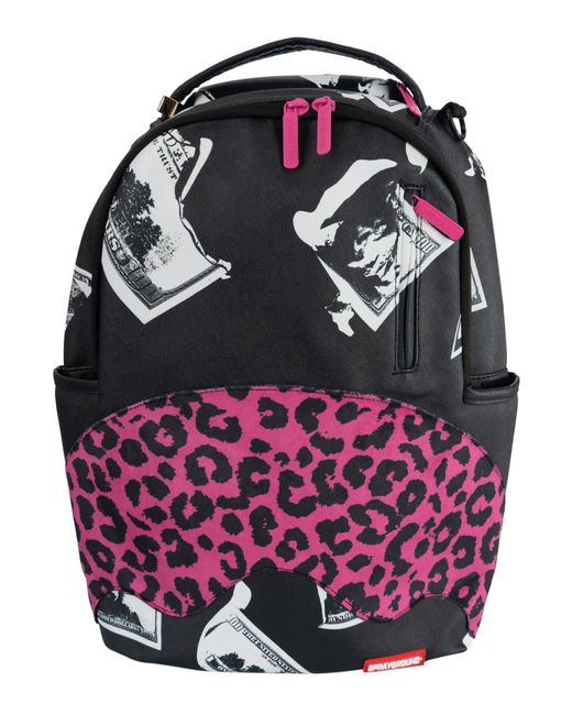 Sprayground Pink Money Leopard Backpack for men