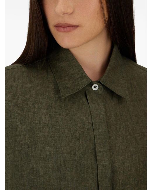 Herno Green Shirt Linen