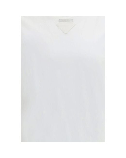 Prada White Cotton T-Shirt for men