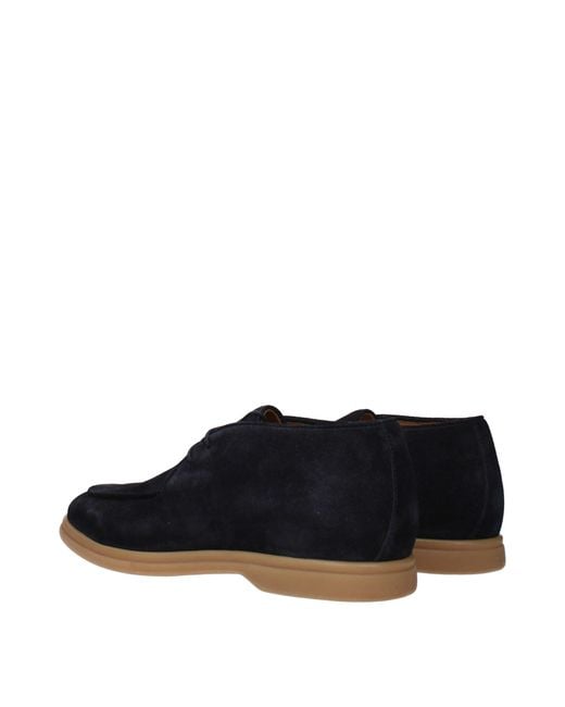 Eleventy Blue Leather Oxfords And Derbies Shoe for men