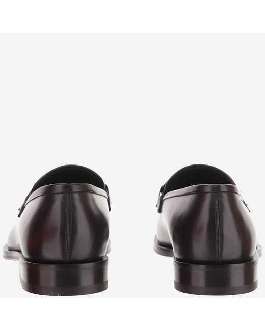 Ferragamo Black Leather Loafers Calf for men