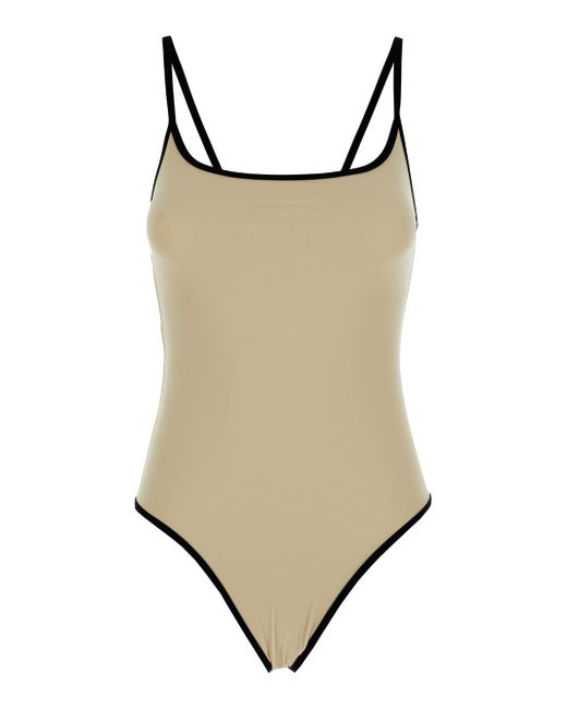 Totême  Natural Swimsuit With Shoulder Straps