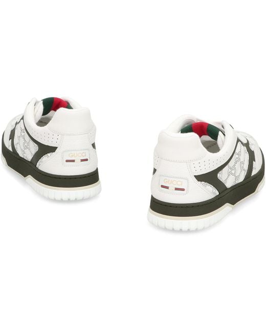 Gucci White Sneakers Re-Web Calf Skin Trainers for men