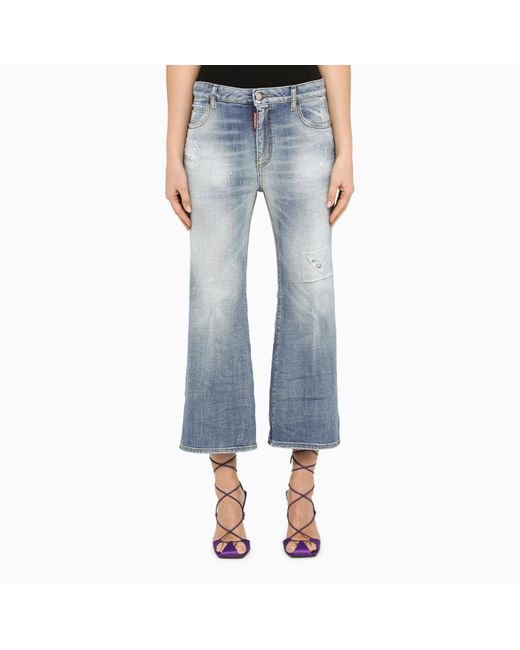 DSquared² Blue Washed Cropped Jeans