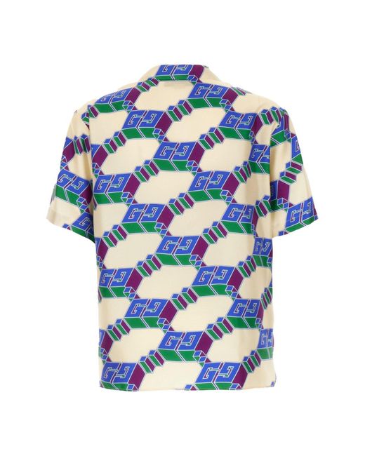 Gucci Blue 3d GG Print Shirt for men