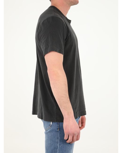 James Perse Black Lead Grey Cotton T-shirt for men
