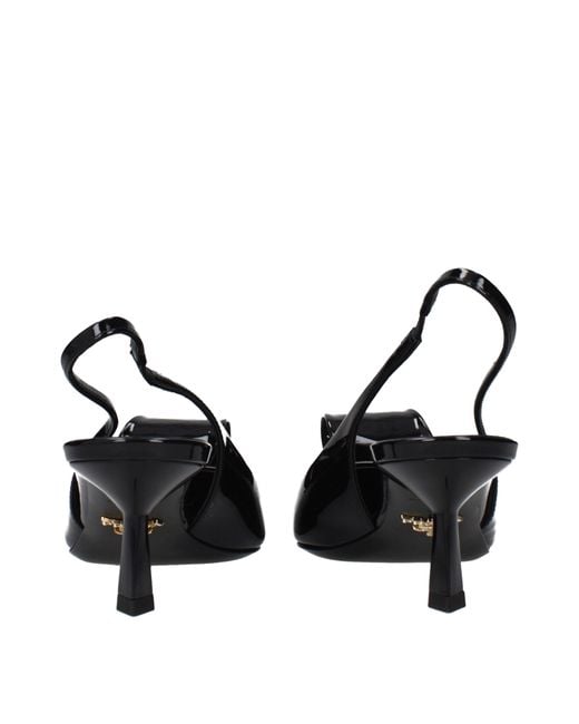 Prada Black Leather Stiletto Heel Sandals