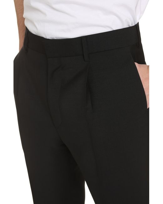 Prada Black Wool Blend Trousers For for men