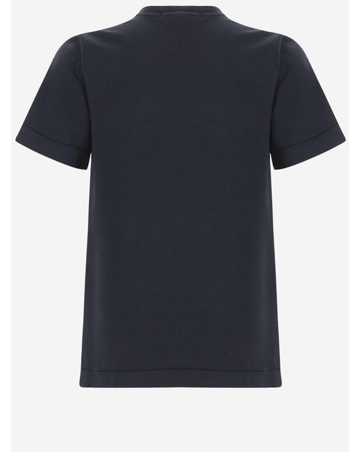 Stone Island Blue T-Shirt Cotton Logo T-Shirts for men