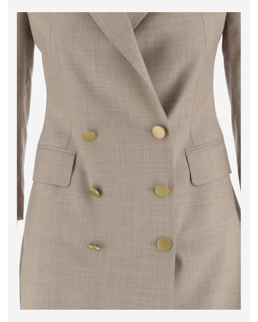 Tagliatore Natural Wool And Silk Double-Breasted Jacket
