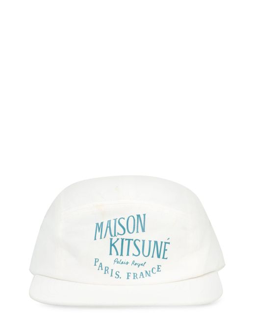 Maison Kitsuné White Logo Baseball Cap for men