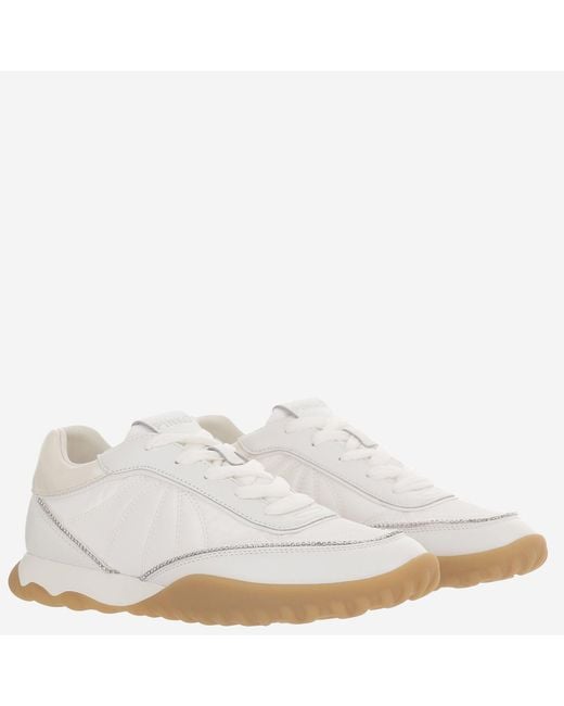 Pinko White Sneakers Gea Leather-Blend Upper: Calfskin Trainers