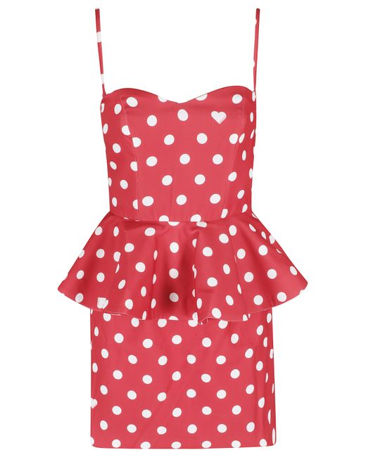 Fiorucci Red Dot Crepe Pelum Mini Dress Poliestere Abito