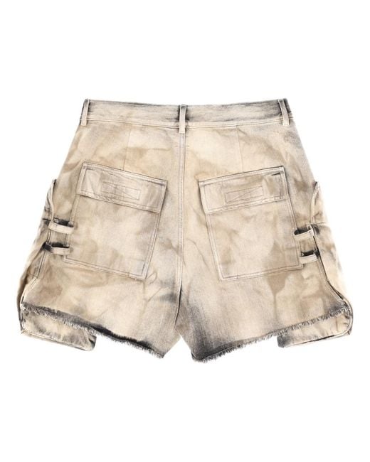 Rick Owens Natural Cargo Shorts Cotton for men