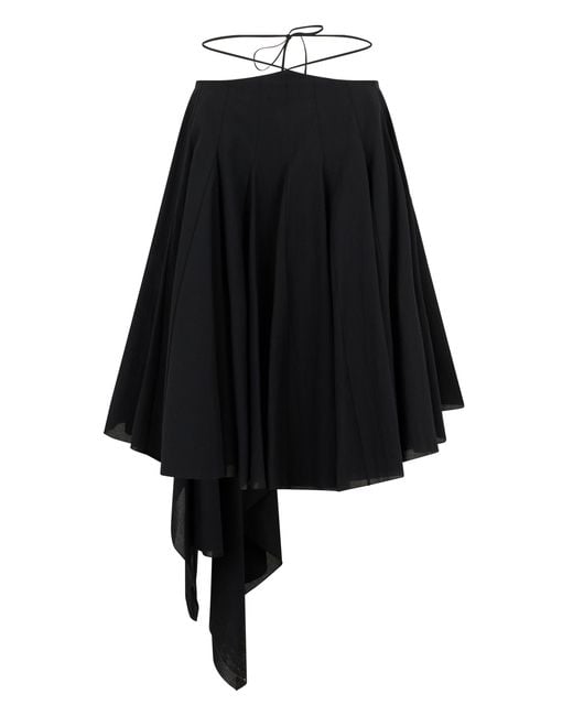 Jacquemus Black Short Ruffle Dress Cotton-Blend