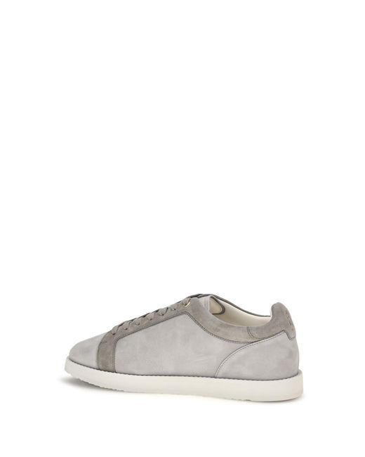 Brunello Cucinelli White Suede Sneakers Trainers for men