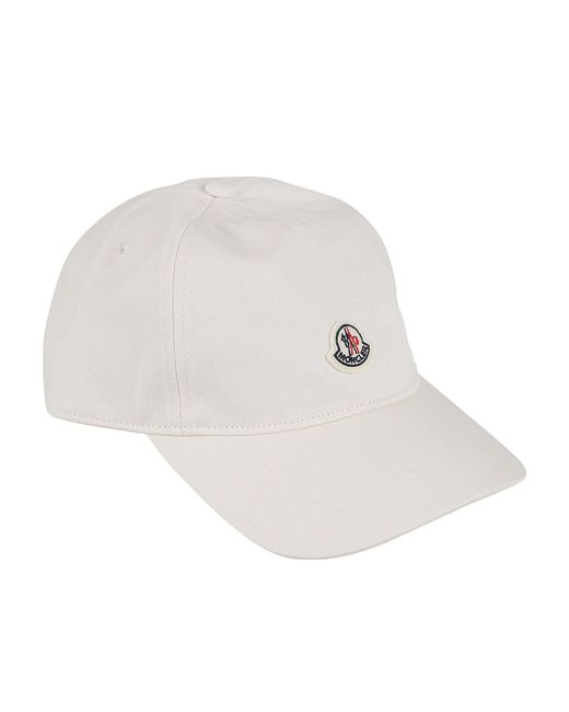 Moncler White Logo Patched Baseball Cap