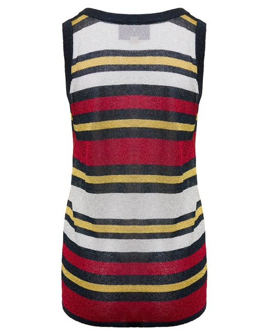 Gucci Red Sleeveless Striped Top