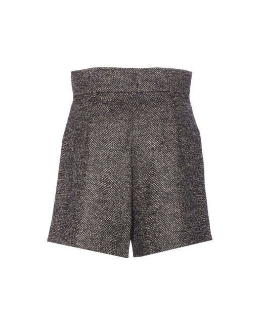 Max Mara Gray Shorts Virgin Wool