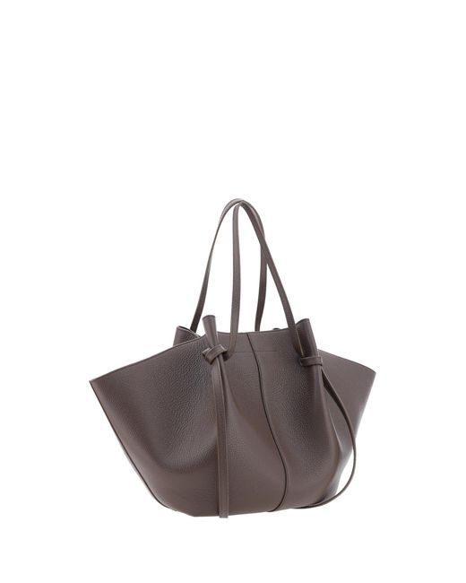 Yuzefi Brown Large Calfskin Mochi Shoulder Bag