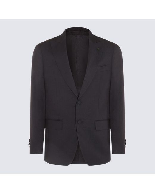 Lardini Black Wool Suits for men
