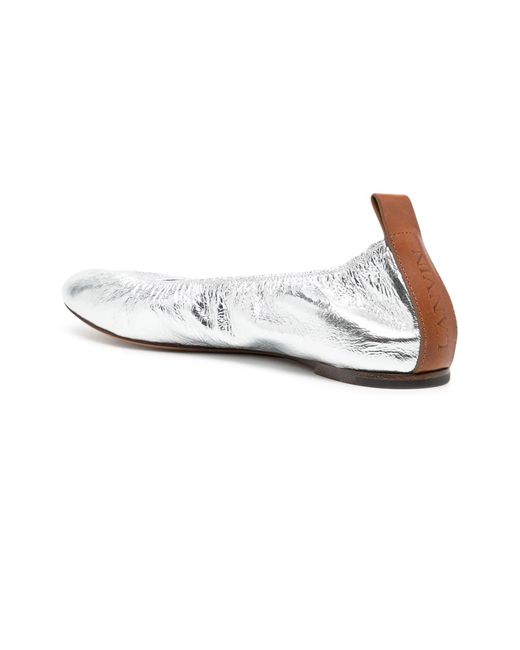 Lanvin Metallic Leather Ballerina Shoes