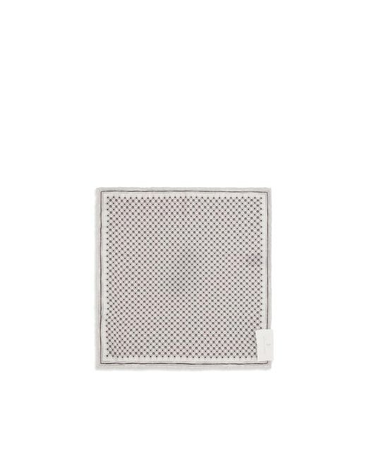 Brunello Cucinelli White Silk Scarf for men