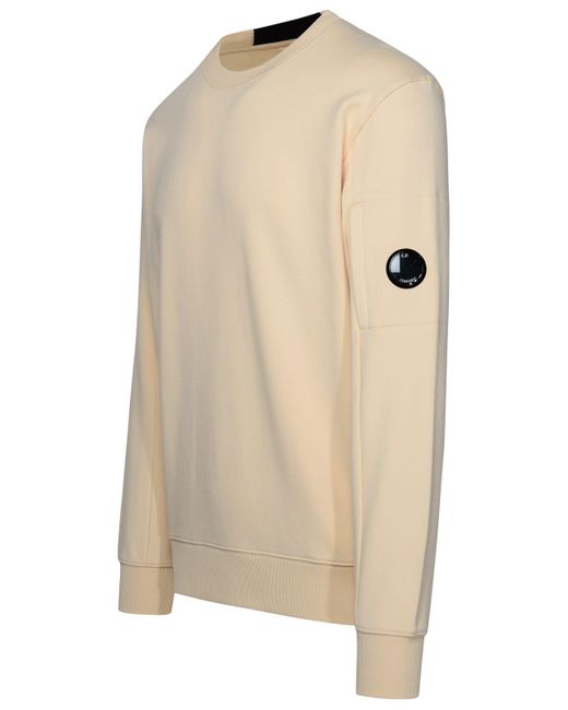 C P Company Natural Diagonal Raised Fleece Cotton Sweatshirt for men