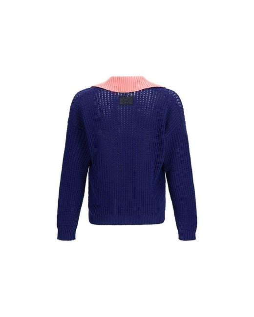 Fendi Blue Cotton Sweatshirt for men