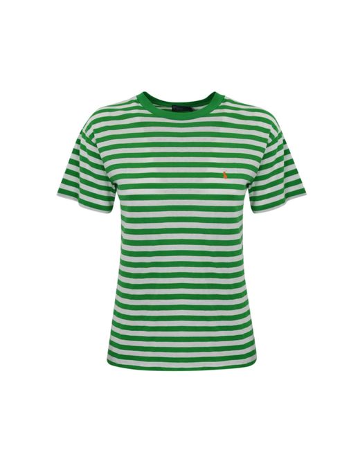 Polo Ralph Lauren Green Striped Cotton T-Shirt