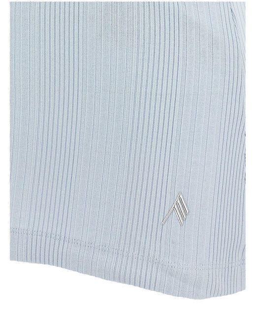 The Attico Blue Logo Ribbed Top