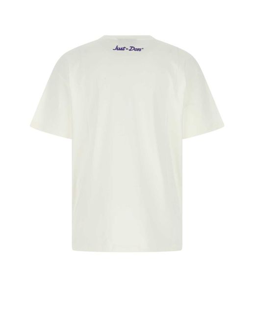 Just Don White Cotton Oversize T-shirt for men