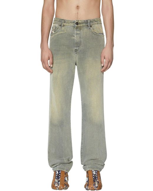 DIESEL Green D-Rekiv Washed Straight Fit Denim Jeans for men