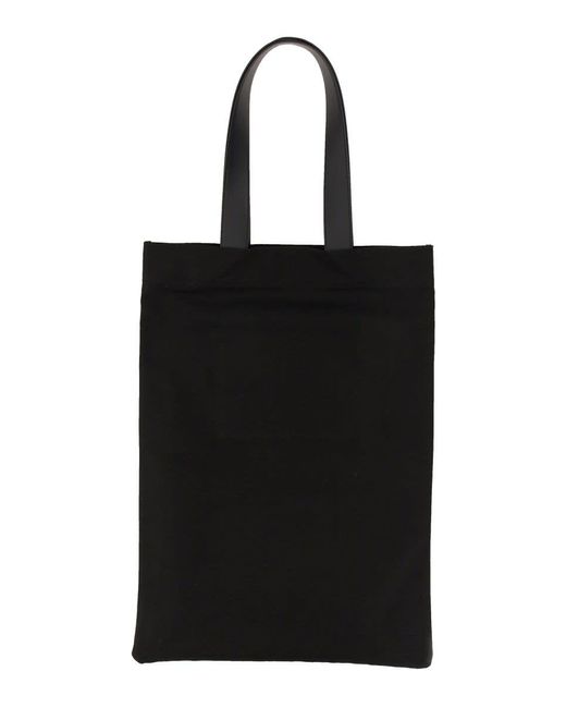 Jil Sander Black Canvas Shopping Bag