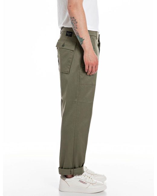 Replay Green Trousers for men