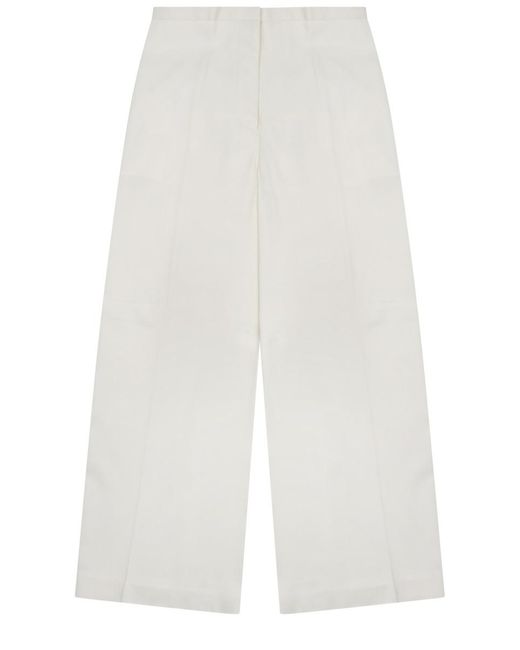 Alberta Ferretti White Trousers Viscose Twill