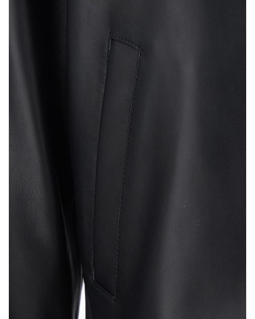 sunflower Black Short Leather Jacket With Collar And Pockets, Leather for men